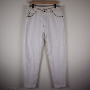 Vintage Levis 550 Relaxed Fit Tapered Leg White Jeans 36x32 Waist 34" Inseam 32"